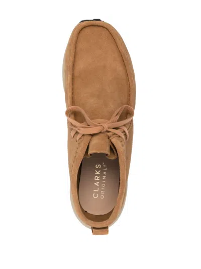 Clarks Wallabee Suede Leather Shoes In Brown