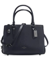 Coach Brooklyn Carryall 28 In Pebble Leather In Dark Antique Nickel/navy