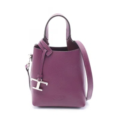 Pre-owned Tod's Leather Handbag () In Purple