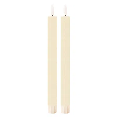 Melrose International Fia Wick Ivory Taper Candle (set Of 2) - White