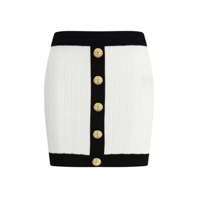 Balmain Skirt With Knee Length And Midi In White