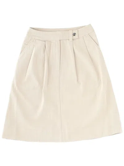 Margaret Howell Midi Skirt Mhl In White