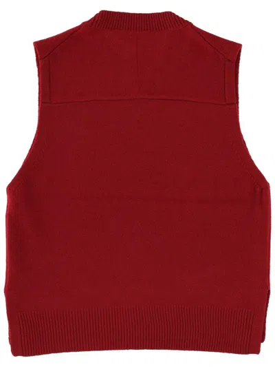 Maison Kitsuné Wool Vest In Red