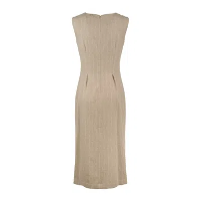Liviana Conti Beige Cashmere Blend Dress In Neutral