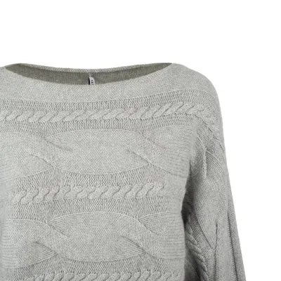 Liviana Conti Gray Cashmere And Silk Sweater In Gray