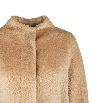 Max Mara Camel Wool-blend Alpaca Coat In Nude