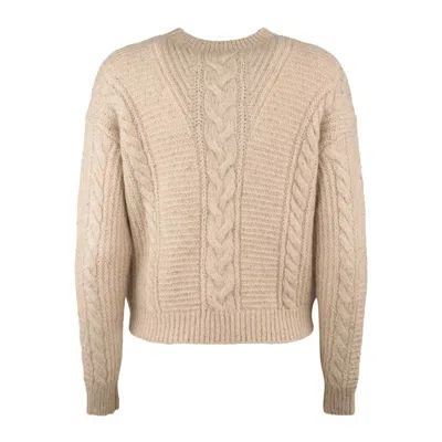 Max Mara Beige Alpaca Blend Boxy Sweater In Nude