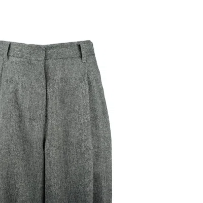 Max Mara Stretch-wool Flannel Trousers In Gray