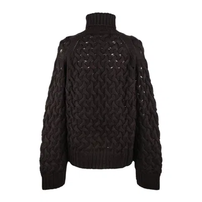 P.a.r.o.s.h . Brown Mesh Turtleneck Sweater In Brown