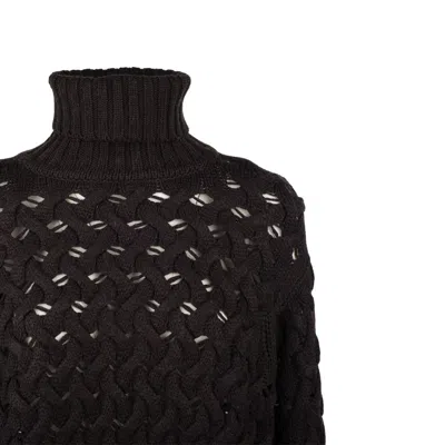 P.a.r.o.s.h . Brown Mesh Turtleneck Sweater In Brown
