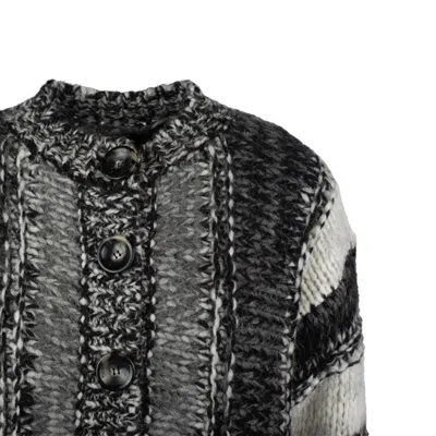 Roberto Collina Cardigan Mix Of Mouliné Stripes In Multi