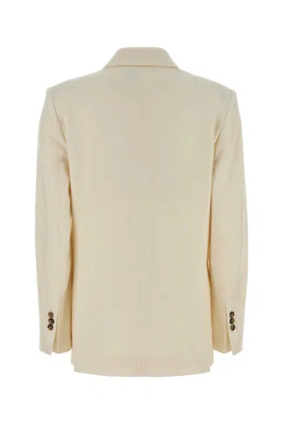 Ami Alexandre Mattiussi Double-breasted Wool Blazer With Peak Lapels And Flap Pockets In White