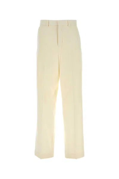 Ami Alexandre Mattiussi Ami Women Ivory Wool Wide-leg Pant In White
