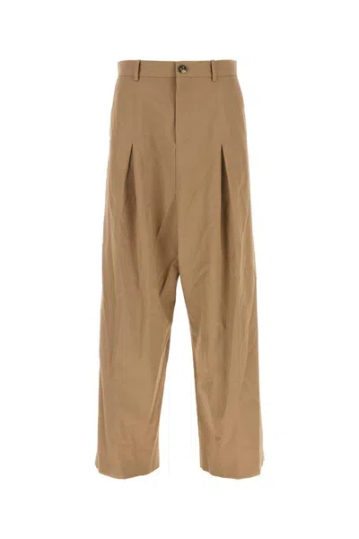 Loewe Cotton Twill Wide-leg Pants In Brown
