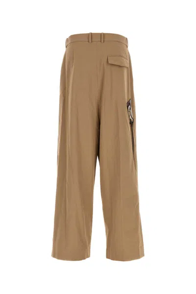 Loewe Cotton Twill Wide-leg Pants In Brown