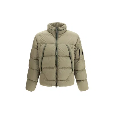 C.p. Company Green Polyamide Full-length Jacket In Green