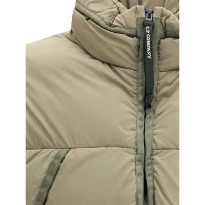C.p. Company Green Polyamide Full-length Jacket In Green