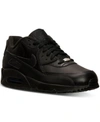 Nike 'air Max 90' Leather Sneaker (men) In Black/ Black