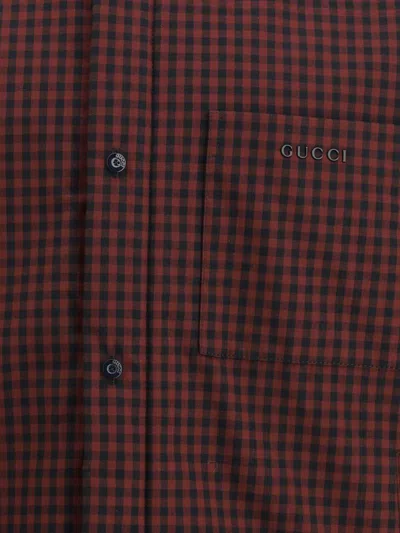 Gucci Men Checked Cotton Jacket In Brown