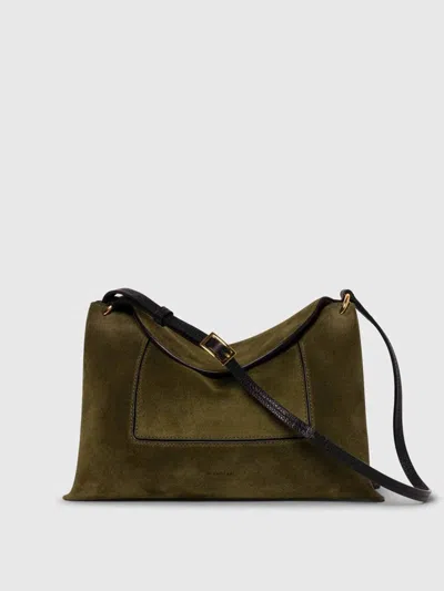 Wandler Penelope Slouch Bag Olive Suede In Green