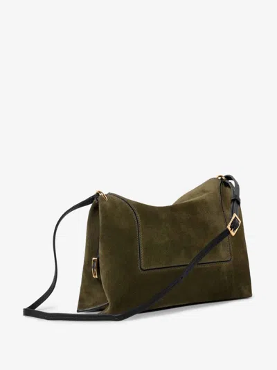 Wandler Penelope Slouch Bag Olive Suede In Green