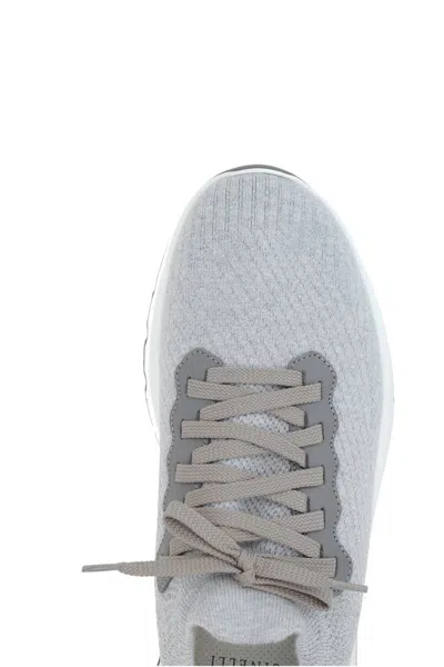 Brunello Cucinelli Grey Cotton Sneakers In Gray