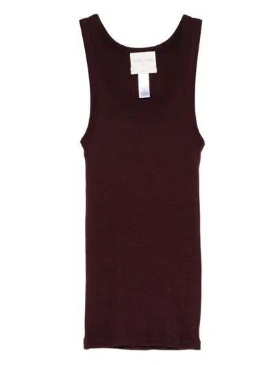 Forte Forte Forte_forte Wool Ribbed American Tank Top Clothing In Brown