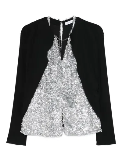 Rabanne Sequin Embellished Top In Black