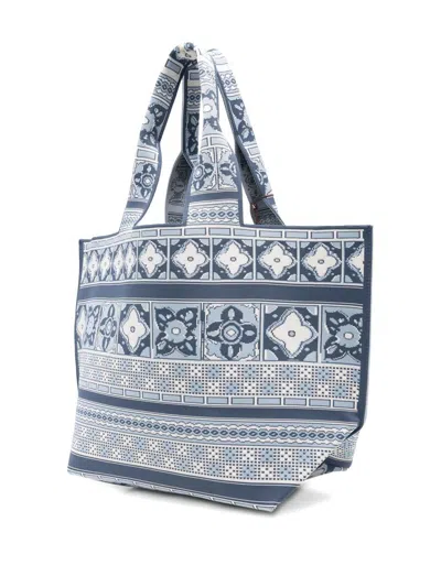 Alemais Alémais Villa Romantica Jacquard Maxi Tote Bags In Blue