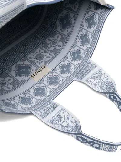 Alemais Alémais Villa Romantica Jacquard Maxi Tote Bags In Blue