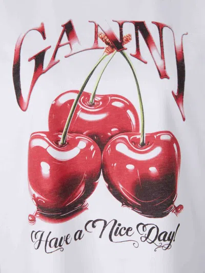 Ganni Graphic T-shirt In Red