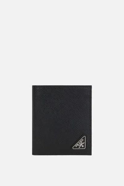 Prada Saffiano Leather Bi-fold Wallet With Card Slots In Multi