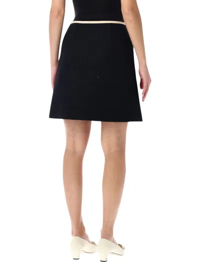 Valentino Garavani Short Wool Tweed Skirt With Crepe Couture Bow