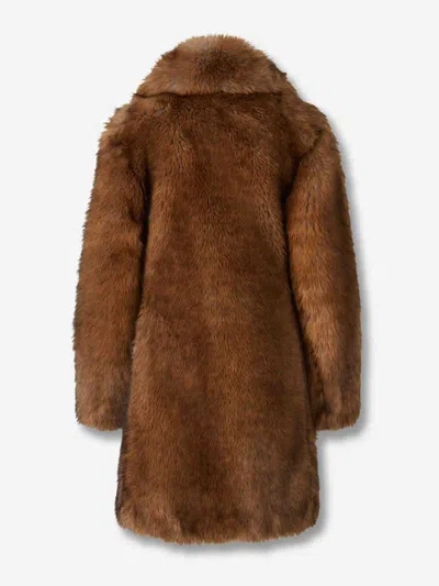 Rabanne Faux Fur Coat In Brown