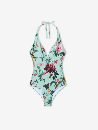 La Doublej Sexy Swimsuit In Zooflora Mini Light Blue In Blue