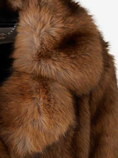 Rabanne Faux Fur Coat In Brown