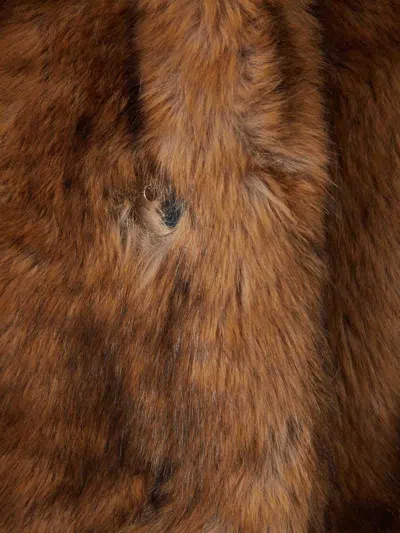Rabanne Faux Fur Coat In Brown