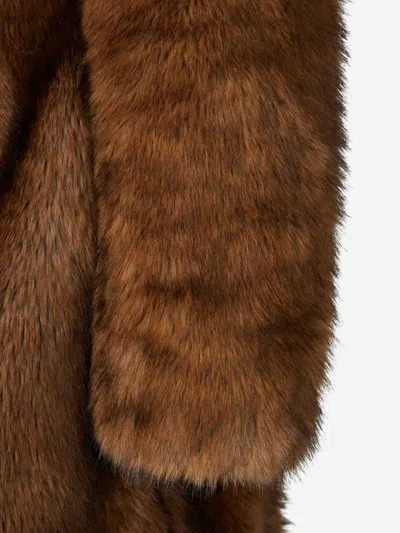 Rabanne Faux Fur Coat In Brown