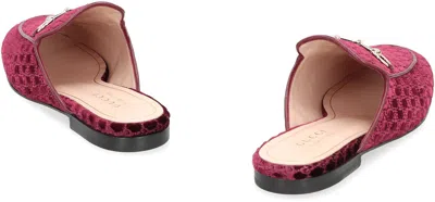 Gucci Slipper Princetown In Velvet In Burgundy