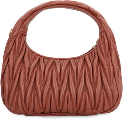 Miu Miu Hobo Bag Wander In Nappa Quilted In Brown