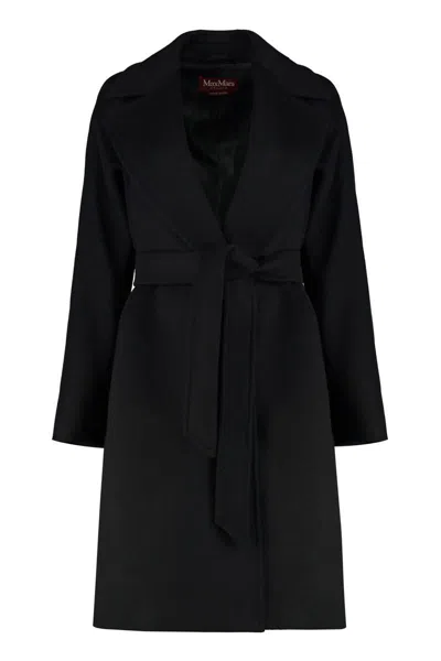 Max Mara Studio Wool Robe In Black