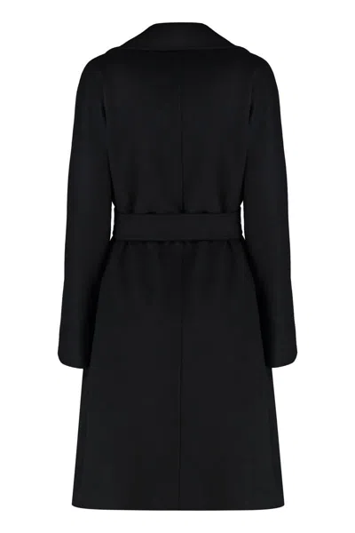 Max Mara Studio Wool Robe In Black