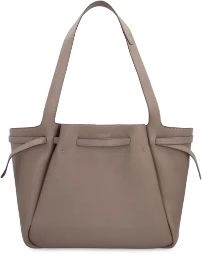 Tory Burch Shopping Bag Romy In Leather In Gray