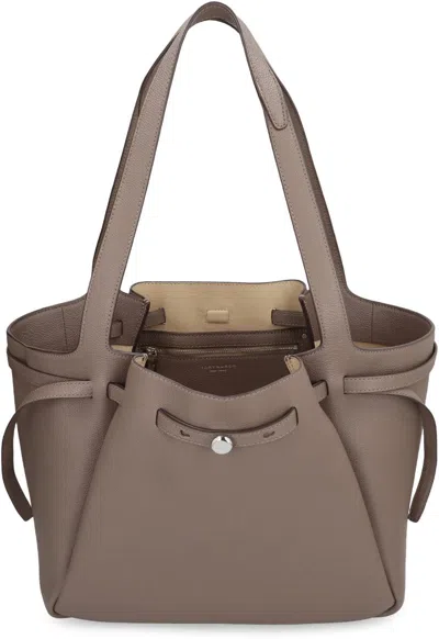 Tory Burch Shopping Bag Romy In Leather In Gray