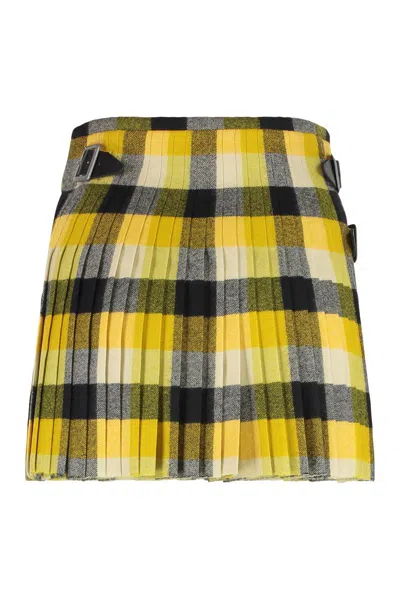 Vivienne Westwood Mini Kilt In Wool In Yellow