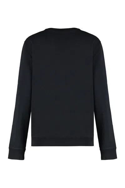Maison Kitsuné Crew Neck Sweatshirt In Cotton In Black