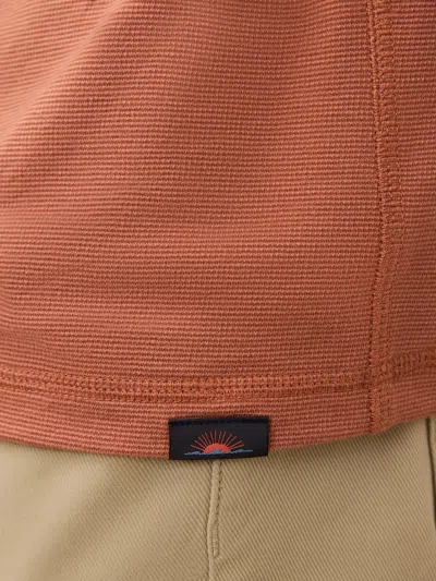 Faherty Long-sleeve Waffle Henley T-shirt In Orange