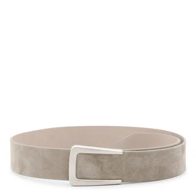 Brunello Cucinelli Beige Leather Belt In Neutral