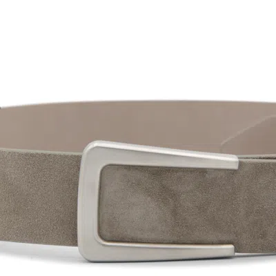 Brunello Cucinelli Beige Leather Belt In Neutral