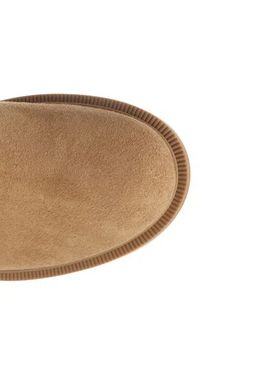 Fendi Cavallerizzo Boot Suede Ff Rubber Sole Boots Beige In Brown